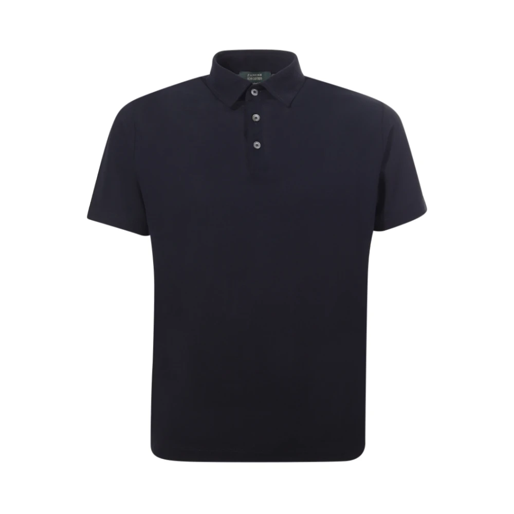 Zanone Blauw Polo Shirt Icecotton Slim Fit Blue Heren