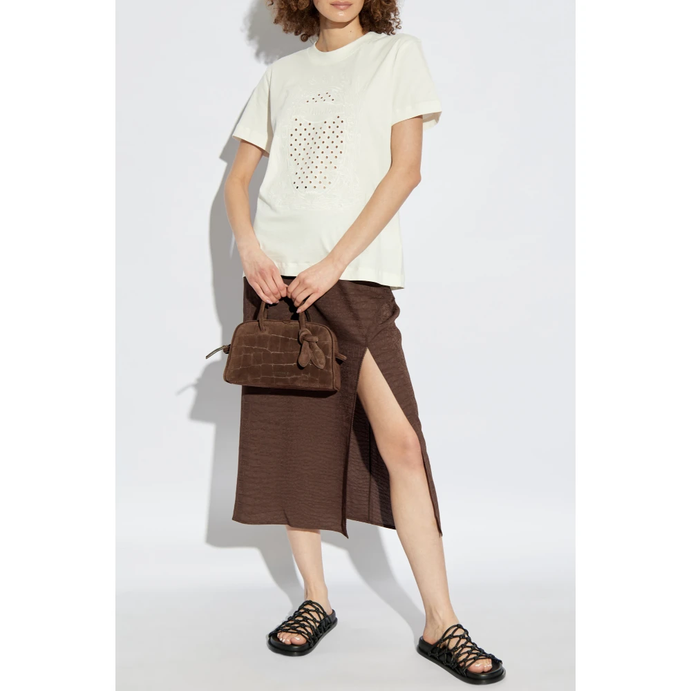 Munthe T-shirt met 'Fenella' logo Beige Dames