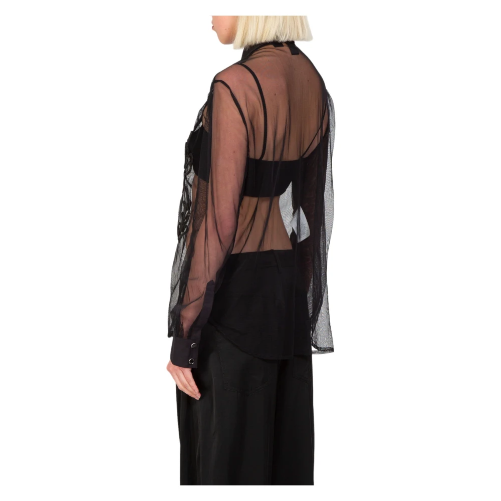 pinko Gesluierd Embro Shirt in Z99 Black Dames