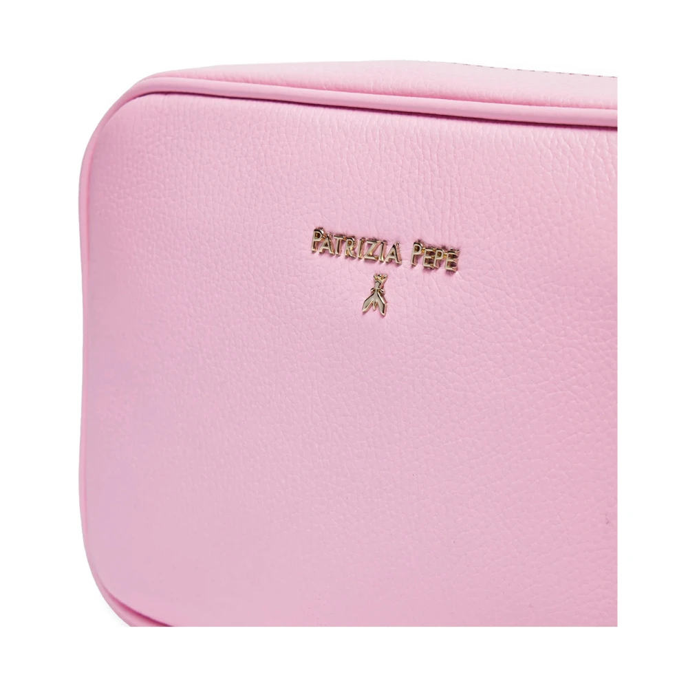PATRIZIA PEPE Roze leren crossbody tas gehamerd Pink Dames