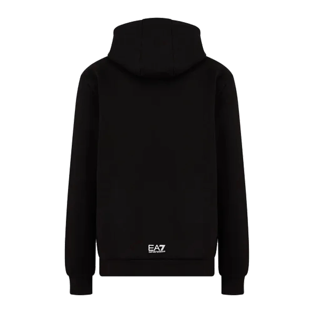 Emporio Armani EA7 Zwarte hoodie met college-geïnspireerde stijl Black Heren
