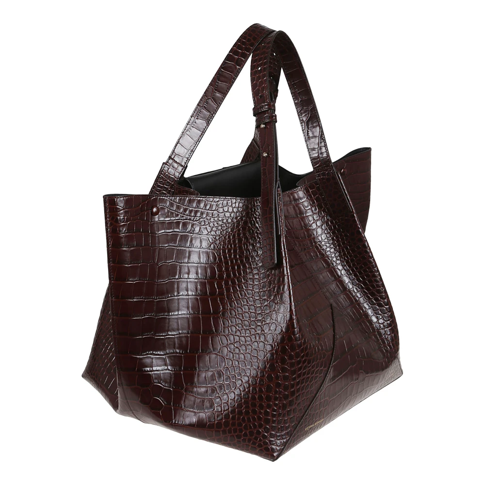Victoria Beckham Bruin Leren Shopper Tas Brown Dames