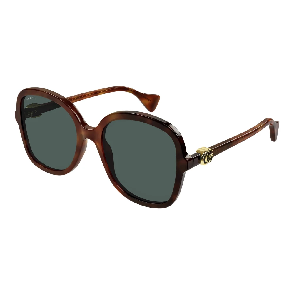 Gucci Women's Brown Sunglasses, 56 Mm, Havana/Green Sunglasses