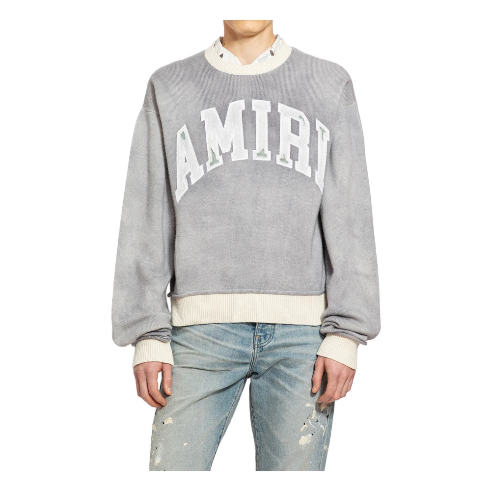 Amiri Vintage Cashmere Trui met Ronde Hals Gray Heren