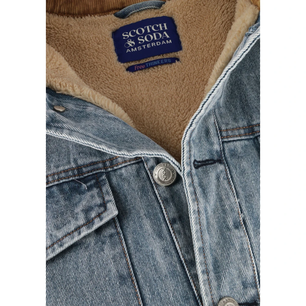 Scotch & Soda Indigo Teddy Jack met Cord Kraag Blue Heren