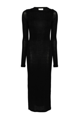 black-knit-cowl-neck-dress