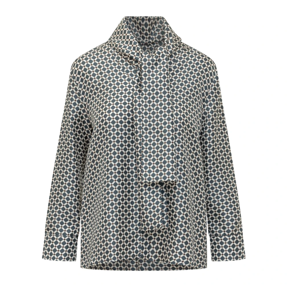 Max Mara Kvinno Blå Blusar & Skjortor Dam, L, Vittoria Blus