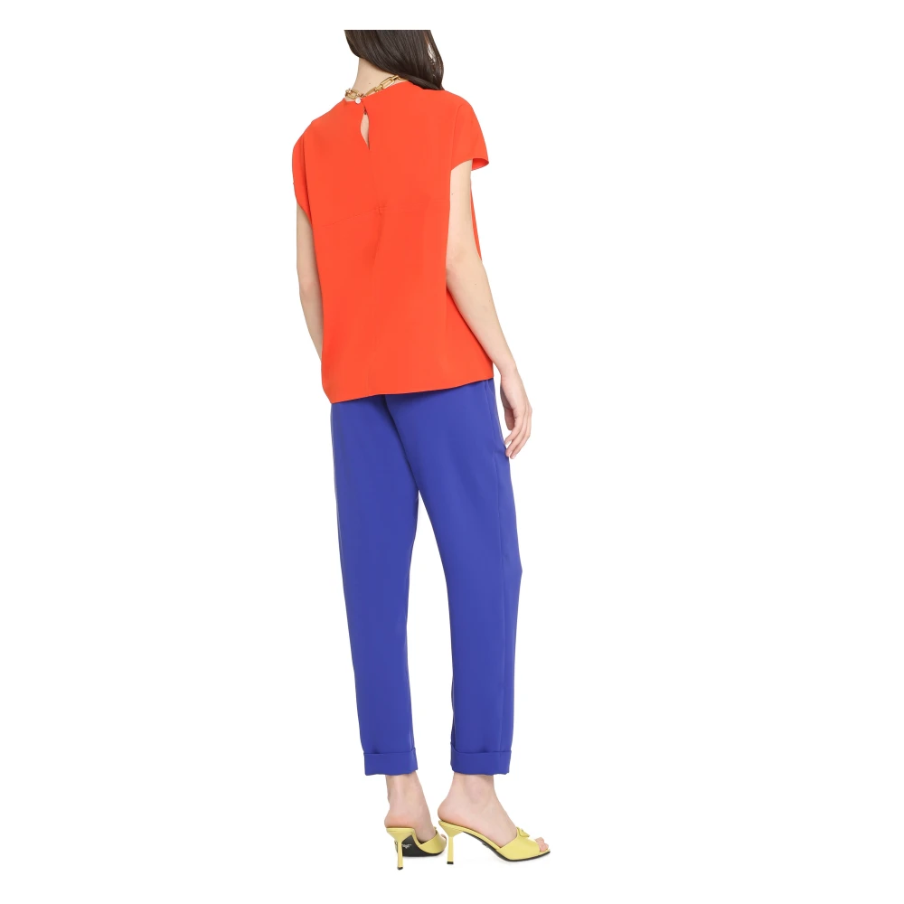 Aspesi Button Back Crêpe Blouse Orange Dames