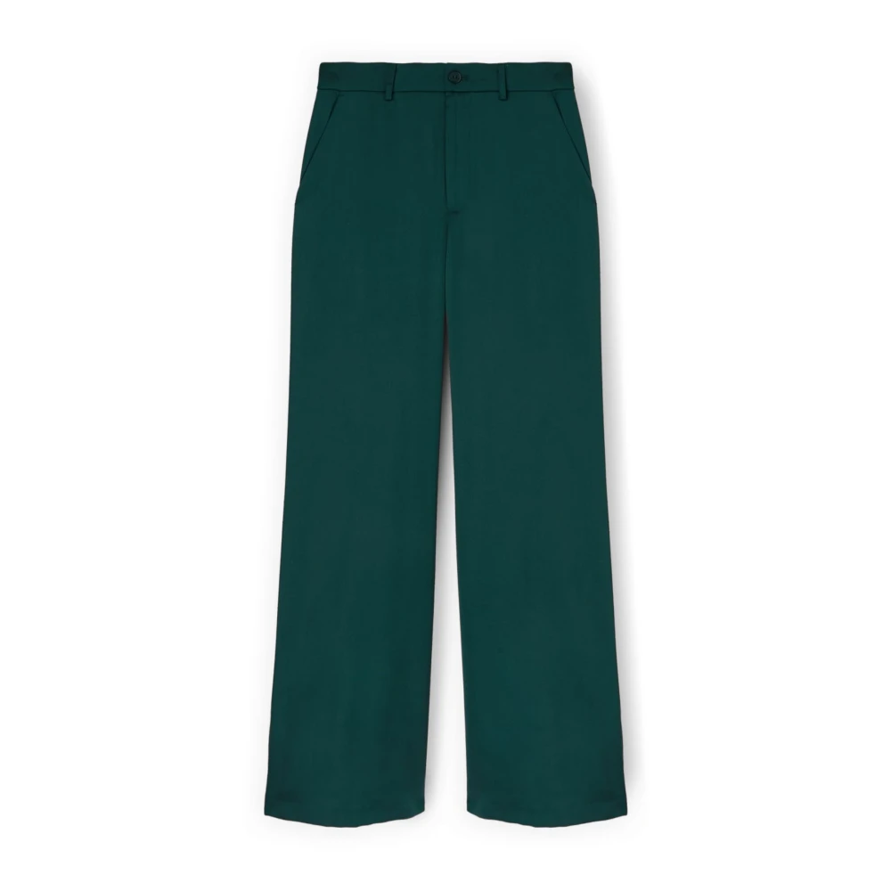 Motivi Femme Vert - Pantalon Palazzo En Satin - Pantalons - Taille: 42 Fr