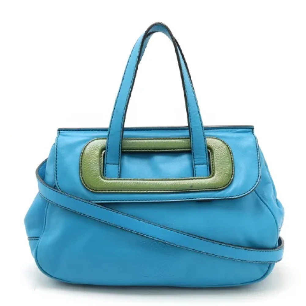 Loewe Pre-owned Leather handbags Blue Dames
