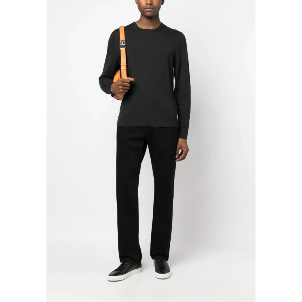 Calvin Klein Superior Wool Crew Neck Sweater Gray Heren