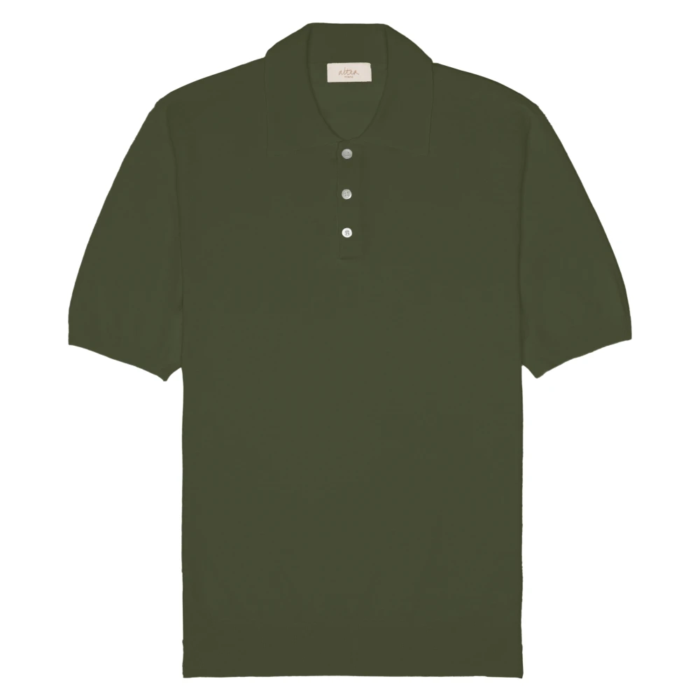 Altea Linnen Katoen Groene Polo Shirt Green Heren