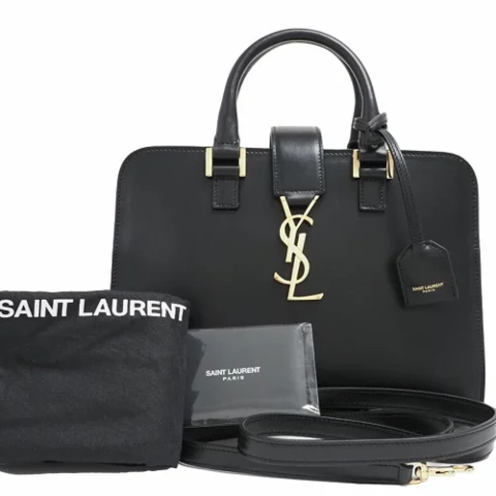 Yves Saint Laurent Vintage Pre-owned Leather handbags Black Dames
