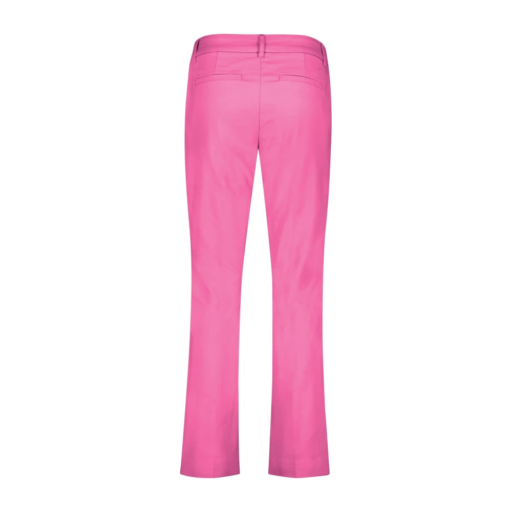 Red Button Cyclaam Flared Broek met Brede Tailleband Pink Dames