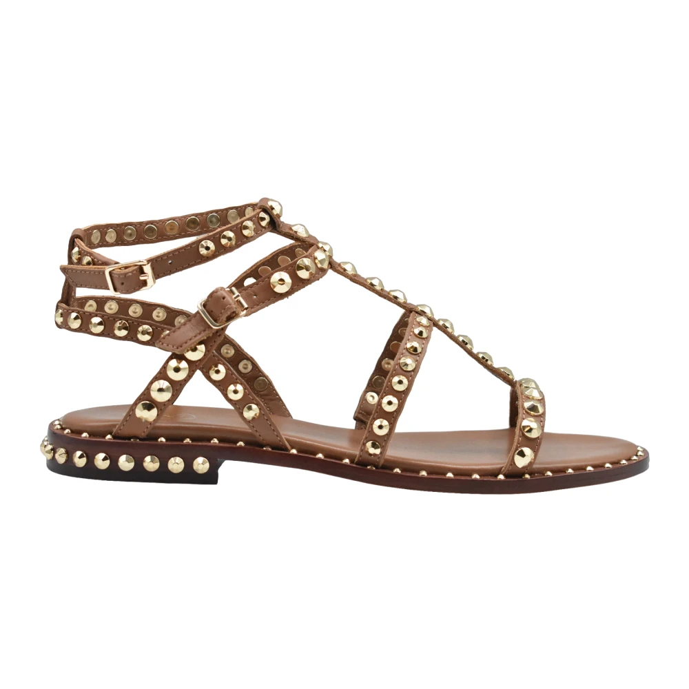 Ash Women's Brown Precious Studded Flat Sandal - Flat Sandals - 7 Uk - Shoes