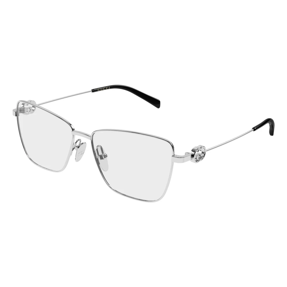 Gucci Transparent Woman Gg2226o 002 Optical Frames Metal Silver Butterfly - Image 2