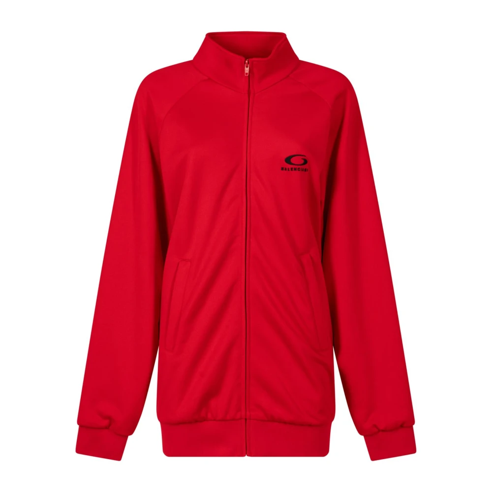 Balenciaga Women's Red Track Jacket - Zip-Throughs - S - Sweatshirts & Hoodies
