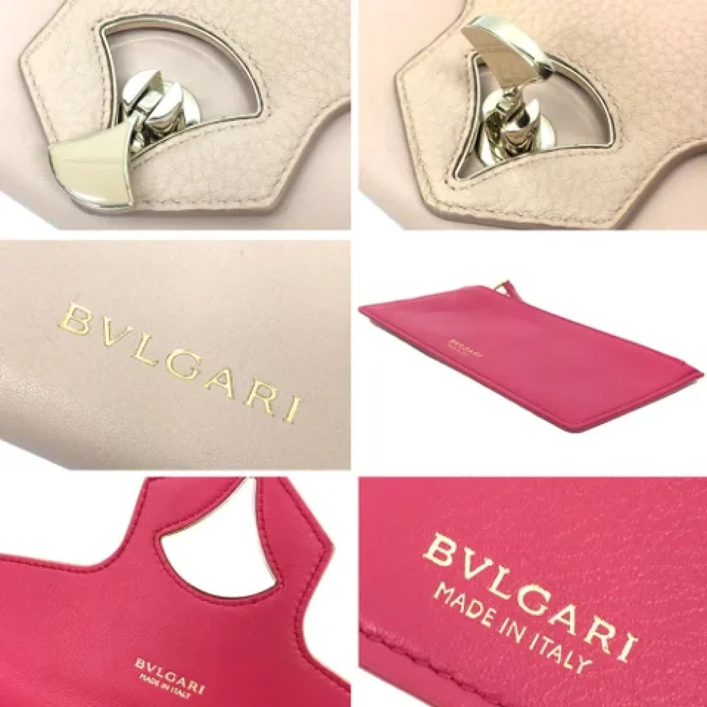 Bvlgari Vintage Pre-owned Leather wallets Beige Dames