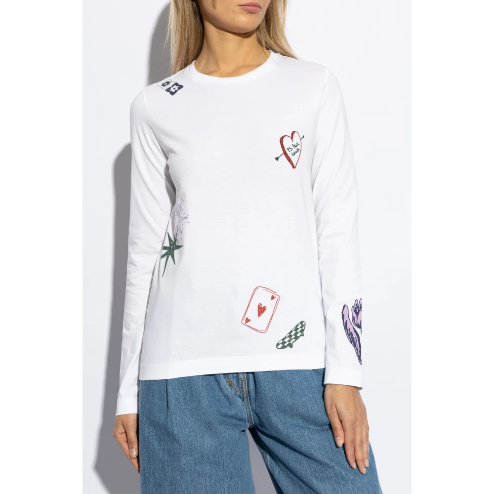 PS By Paul Smith Lange mouwen T-shirt White Dames