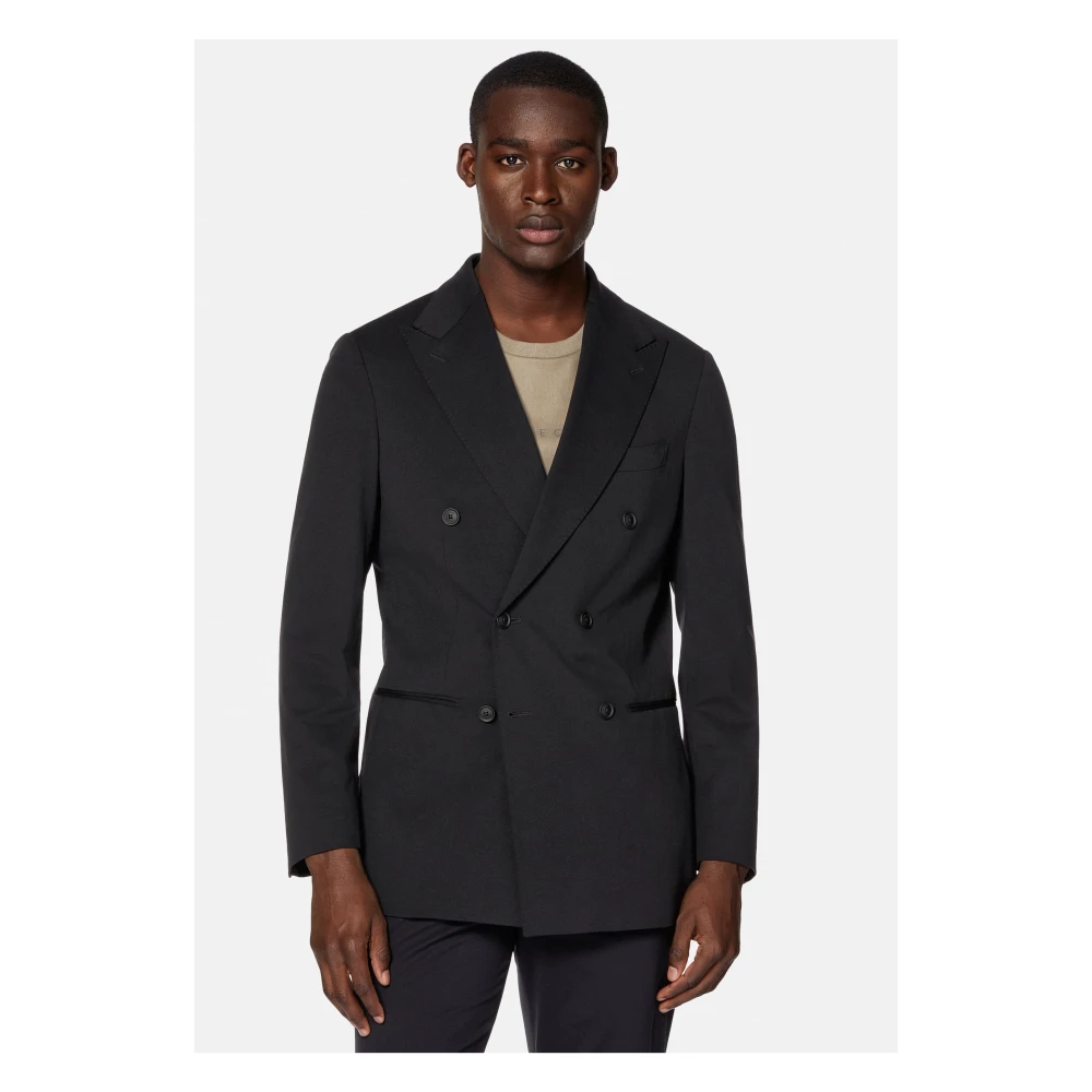 Boggi Milano B Tech Dubbelrijig Jas Black Heren