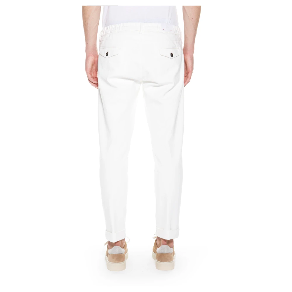Eleventy Joggerbroek met suède afwerking White Heren
