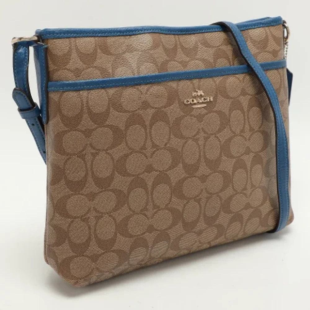 Coach Pre-owned Coated canvas crossbody-bags Beige Dames