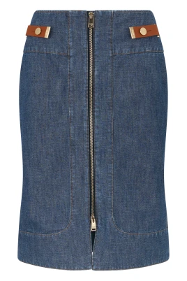 Jeanskjol med dragkedjedetalj