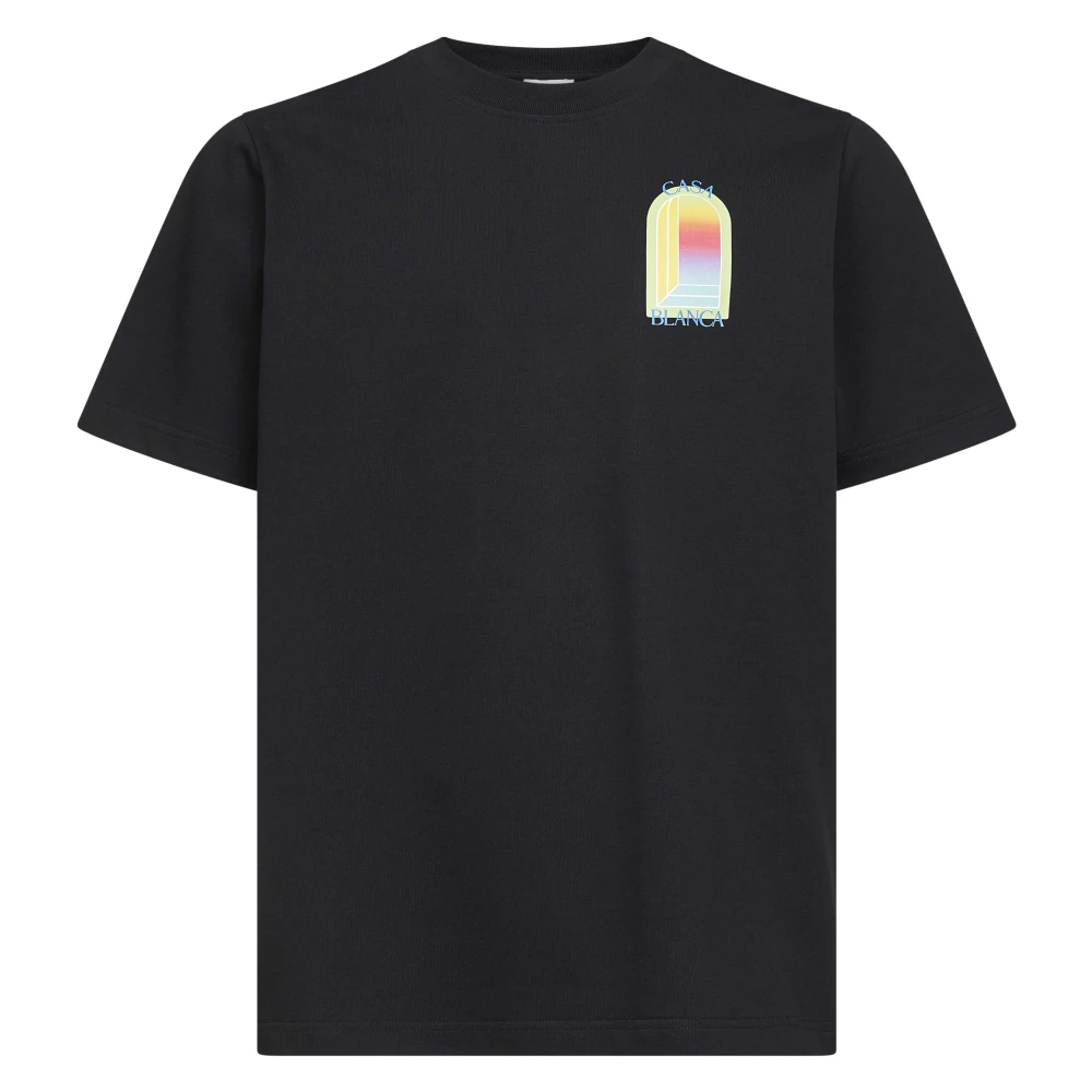 Casablanca Men's Black T-Shirts, S, L'arche Short Sleeve T‑Shirt