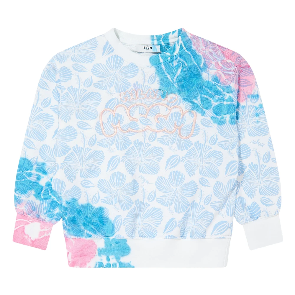 Msgm , Kids Sweatshirts, Female, Blue, 12 Y, Girls Logo Sweatshirt Ss2024