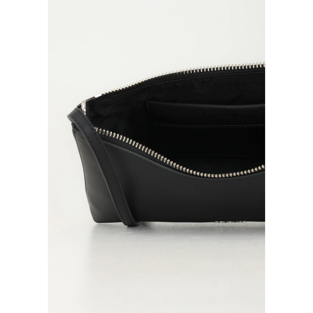 Calvin Klein Elegante Zwarte Schoudertas Black Dames
