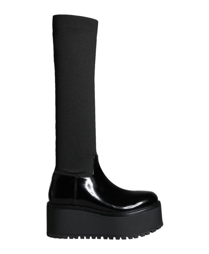 black-leather-knee-high-boots