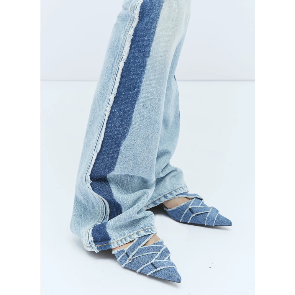 Diesel Gestreepte Lage Taille Jeans Blue Dames