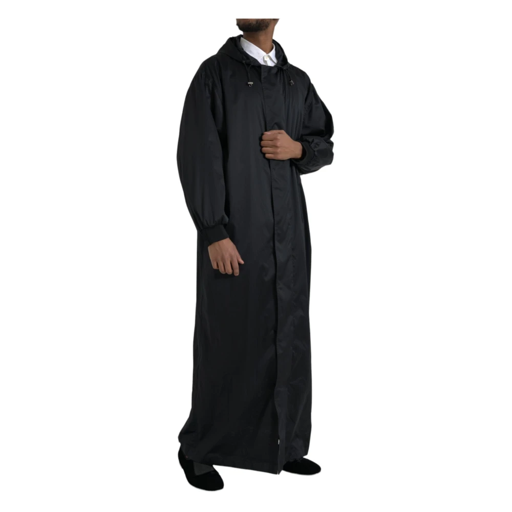 Dolce & Gabbana Zwarte Windbreaker Jas met Capuchon Black Heren