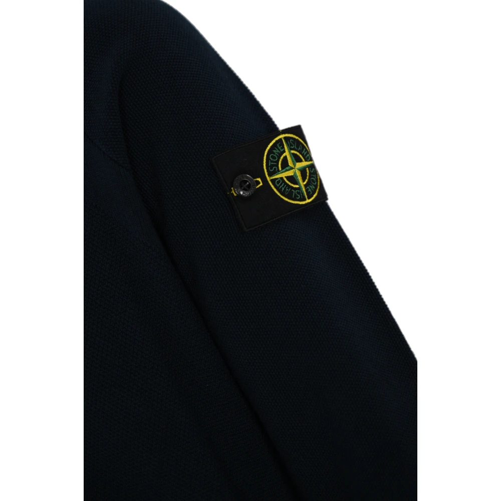 Stone Island Blauwe Katoenen Trui Raglanmouw Blue Heren
