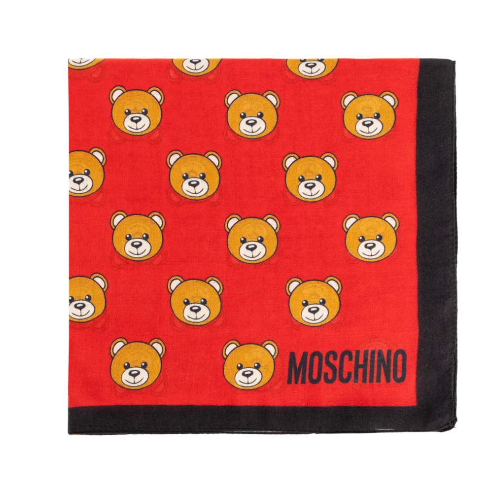 Moschino Sjaal met teddybeer motief Red Unisex