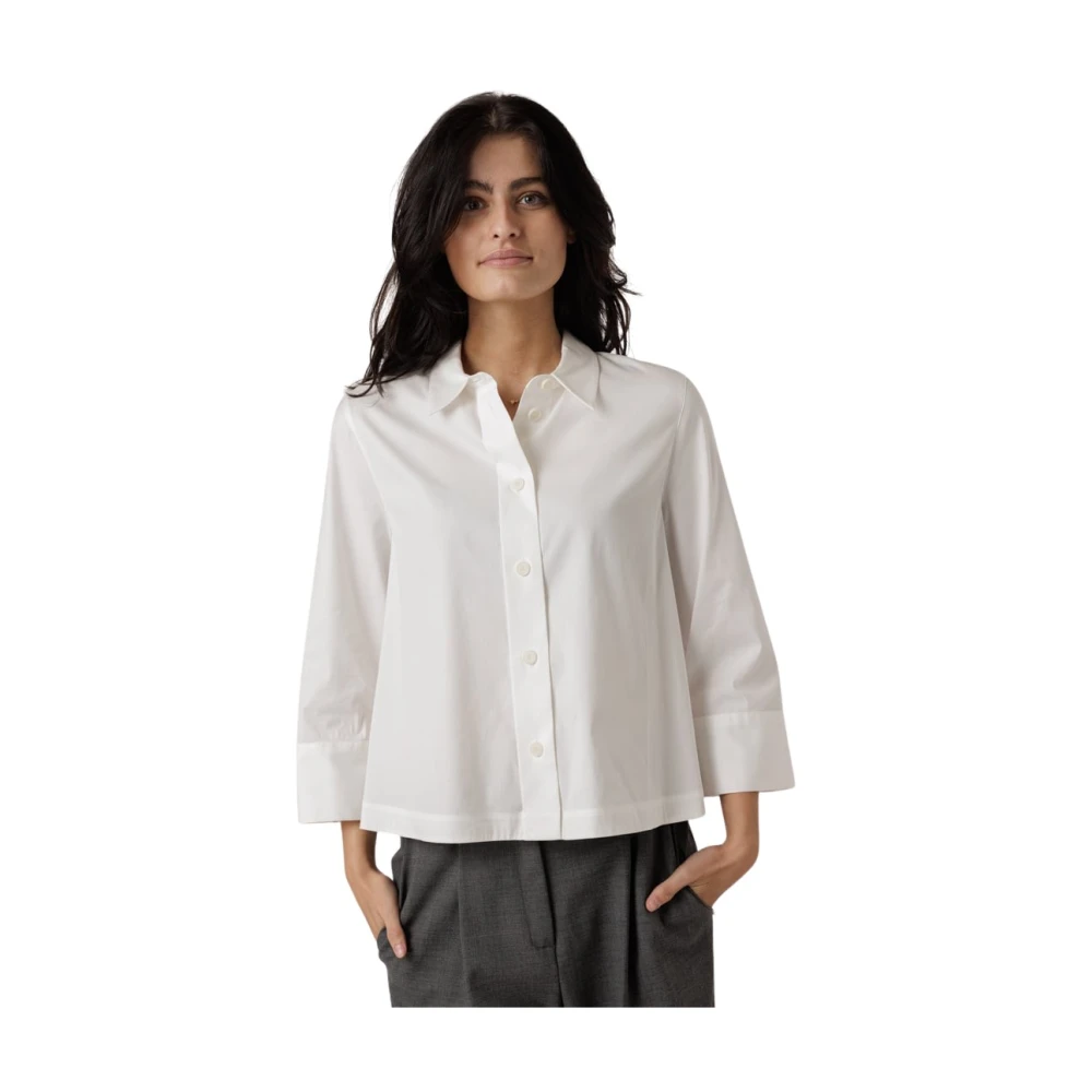 Windsor Elegante Geknipte Blouse met Klassieke Kraag White Dames