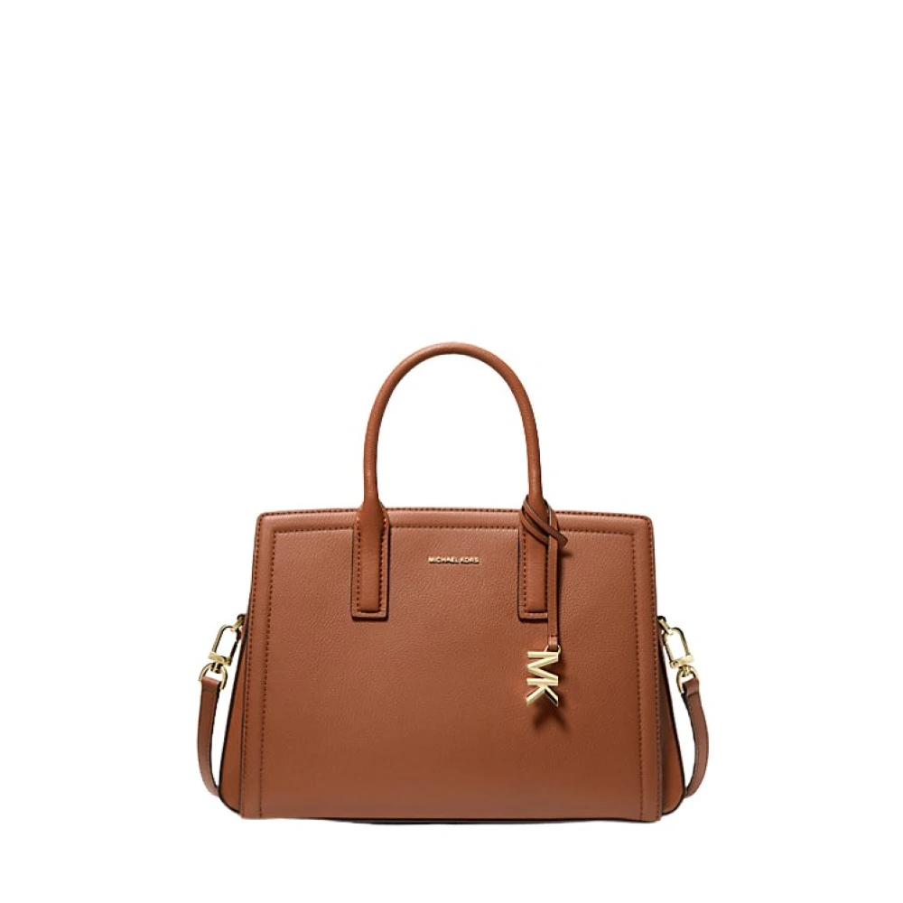 Michael Kors Gestructureerde lederen schoudertas Brown Dames