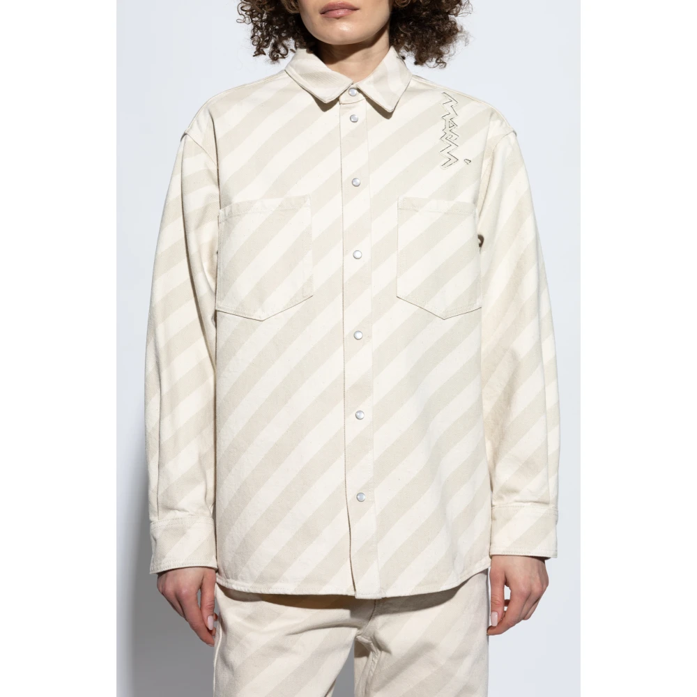 Marni Denim shirt in oversized stijl Beige Dames