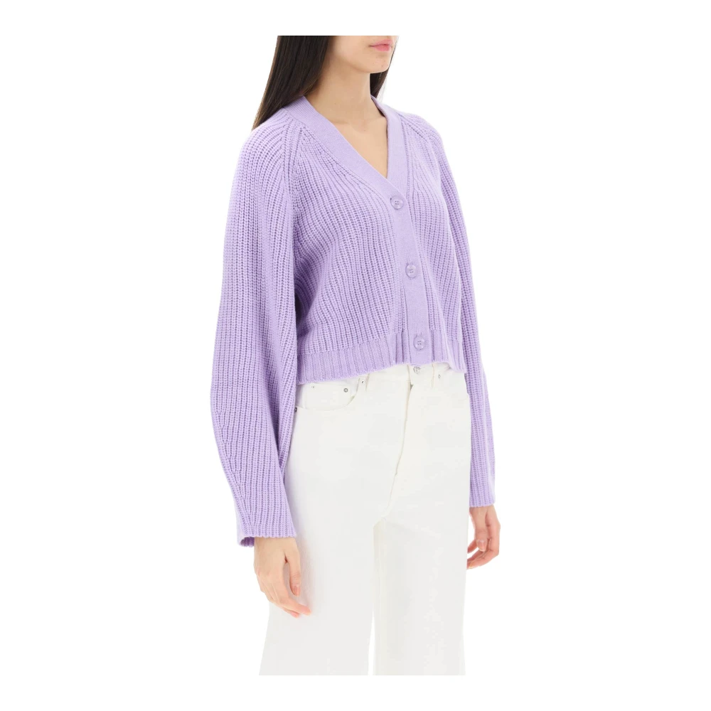 Staud V-neck Knitwear Purple Dames