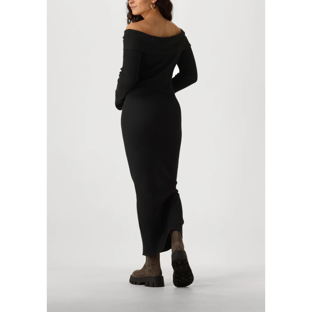 Envii Zwarte Midi Jurk voor Vrouwen Black Dames