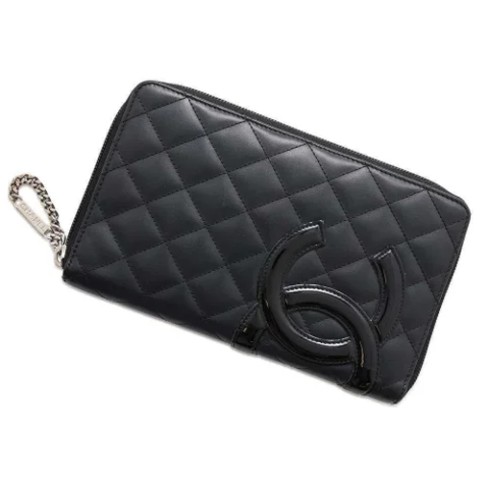Chanel Vintage Pre-owned Leather wallets Black Dames
