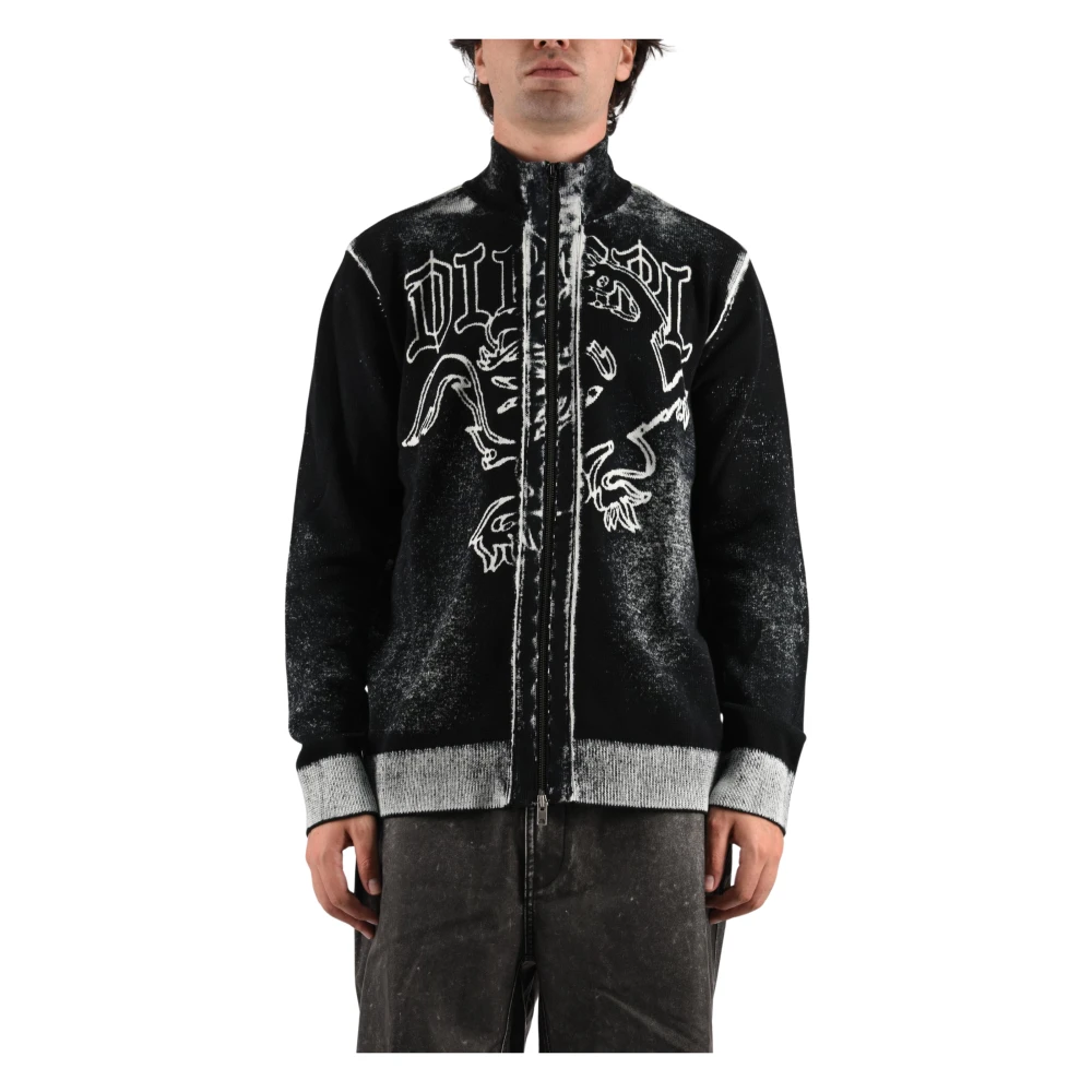 Diesel Multicolor Uomo - Cardigan Lavorato Con Motivo Grifone - Maglieria Grande - Immagine 3