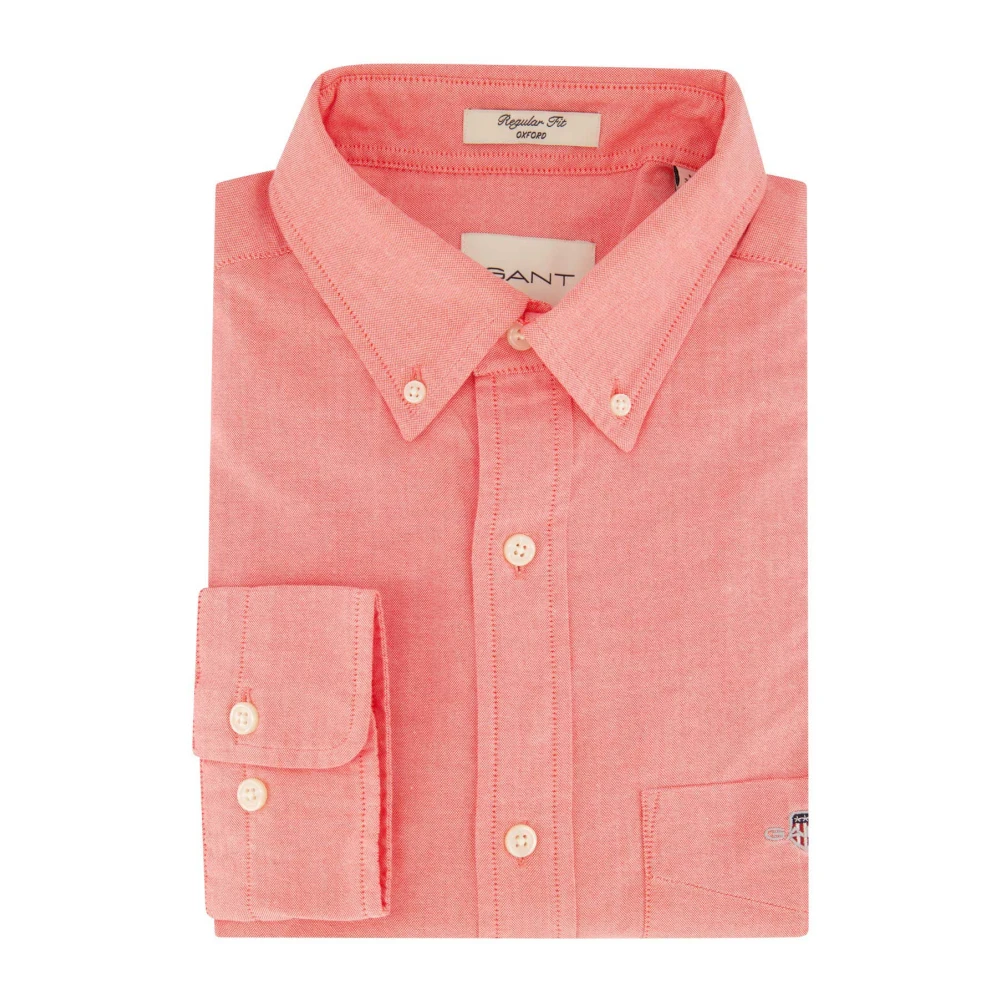 Gant Rood Casual Overhemd met Lange Mouwen Pink Heren