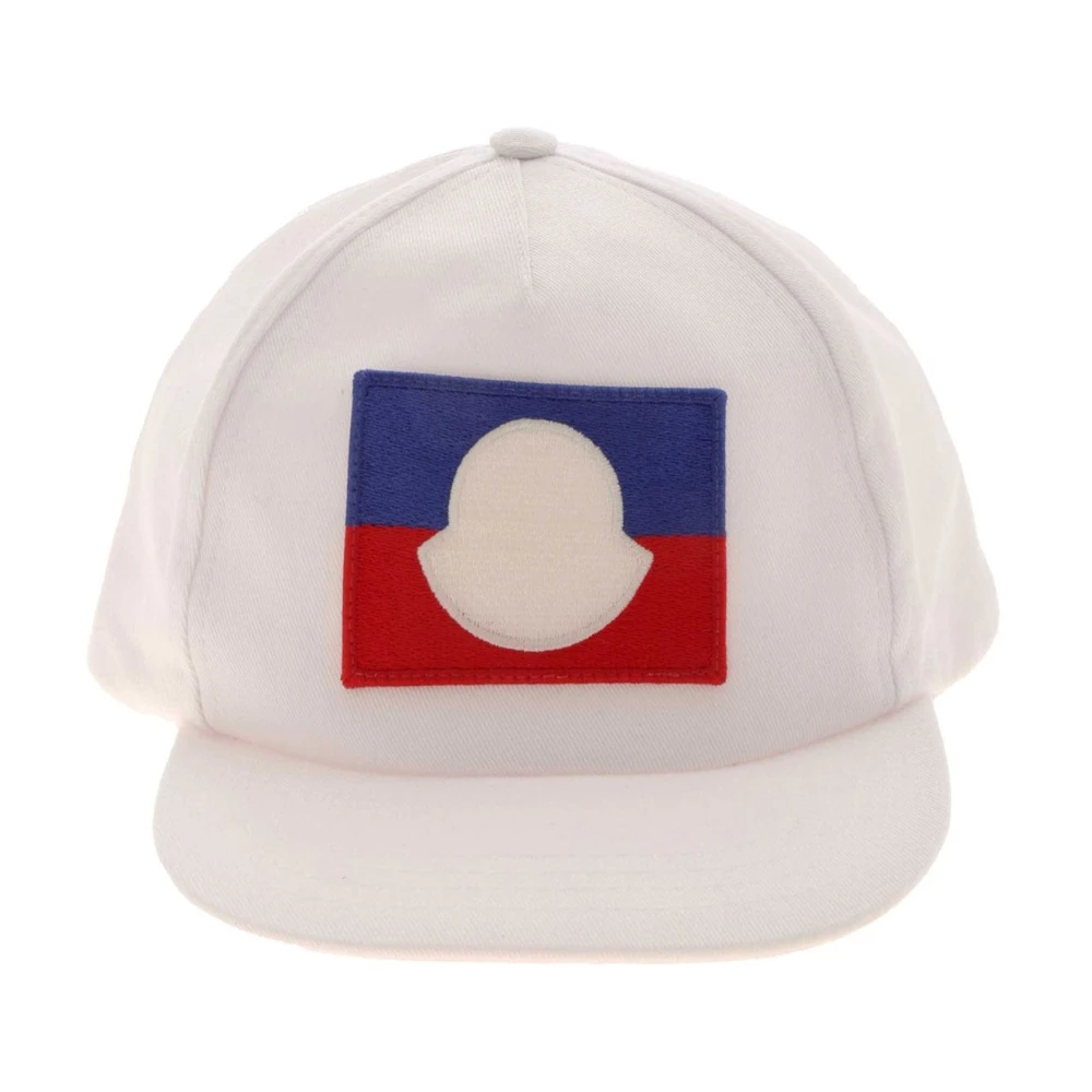 Moncler Boys White Hats & Caps, M, Patch Logo Cotton Cap