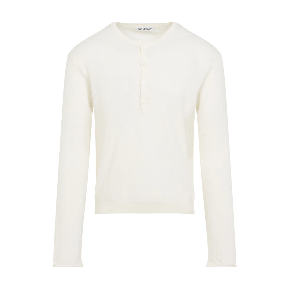 Our Legacy Men's White Fine Henley