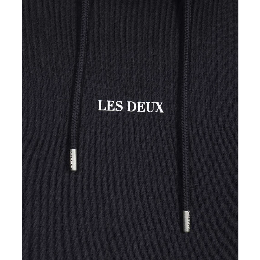 Les Deux Katoenen Hoodie met Ribboorden Blue Heren
