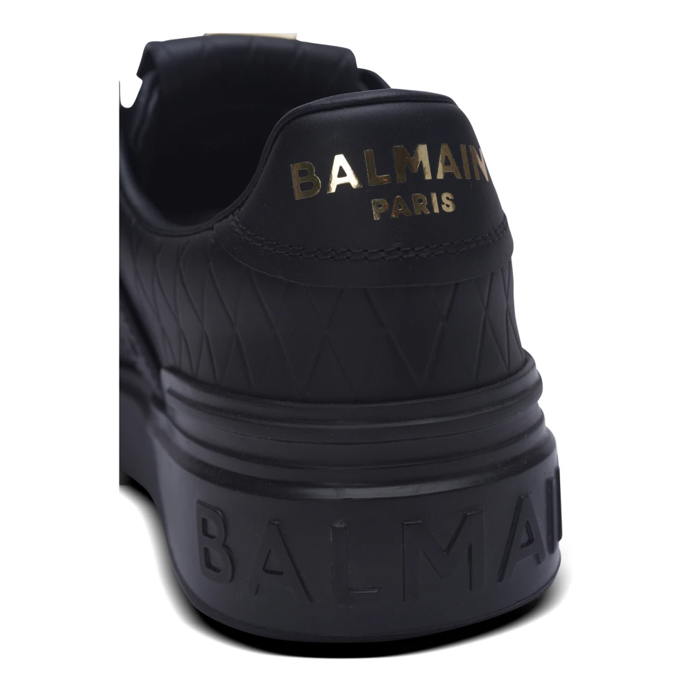 Balmain B-Court B-Buzz sneakers in reliëf kalfsleer Black Dames