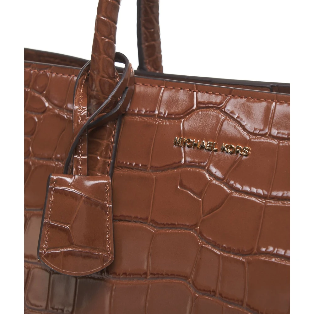 Michael Kors Bruine Krokodillen Handtas met Afneembare Band Brown Dames