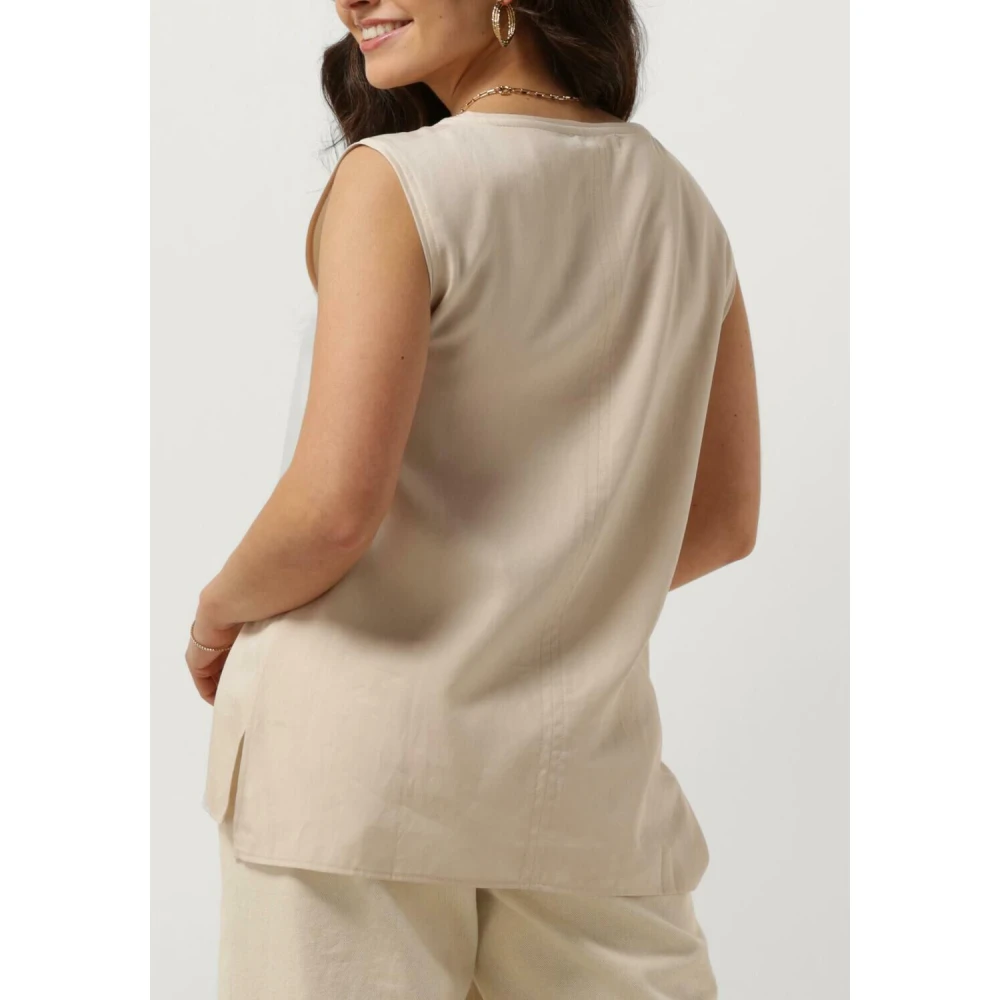 Knit-ted Stijlvolle Zand Top Beige Dames