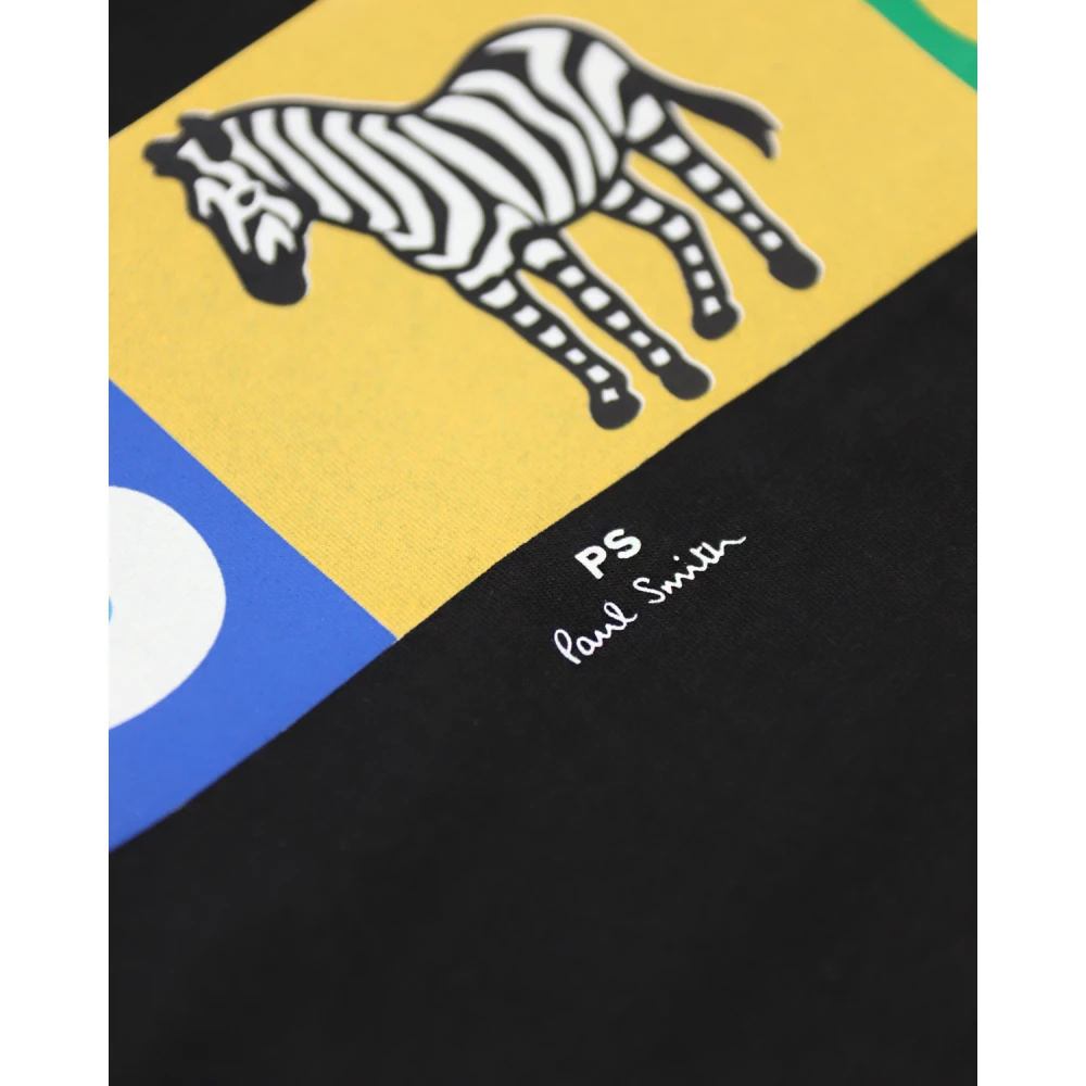 PS By Paul Smith Zwart Grafisch Print T-shirt Black Heren